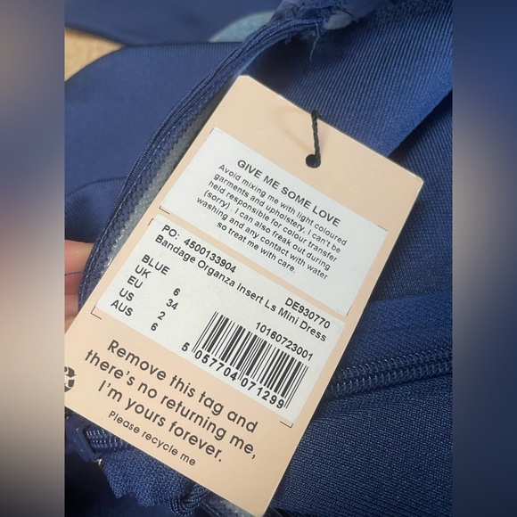 NEW Missguided Bandage Bodycon Navy Royal  Blue Mini Formal Event Dress Sz 2 - Picture 5 of 7